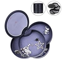 Mugghe Small Jewelry Organizer, 4-Tier 360° Rotating Jewelry Box Jewelry Accessory Storage Case with Mirror, Portable Travel Round Jewelry Organizer Holder for Earring, Necklace, Bracelet, Rings