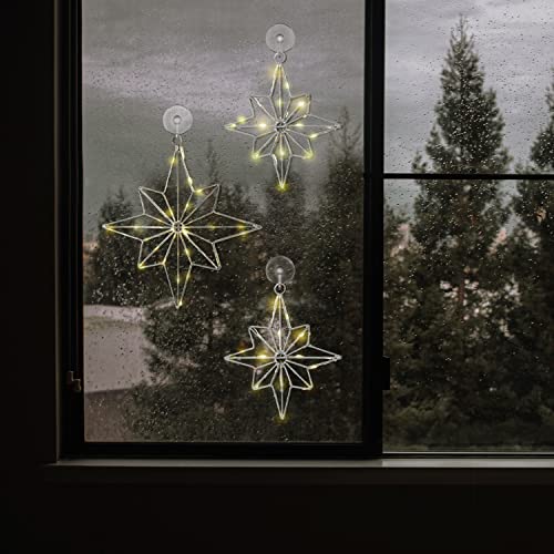 LampLust Outdoor Christmas Star Lights Set of 2, Batteries Included