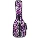 Hola! Music Heavy Duty CONCERT (up to 24 Inch) Ukulele Gig Bag with 15mm Padding, Purple Flowers