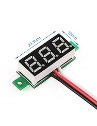 Voltímetro digital ultrapequeño DROK con pantalla LED de 0.28 pulgadas, 0 100 V, comprobador de voltaje (3 30) para panel de motocicleta o auto, Verde, 1