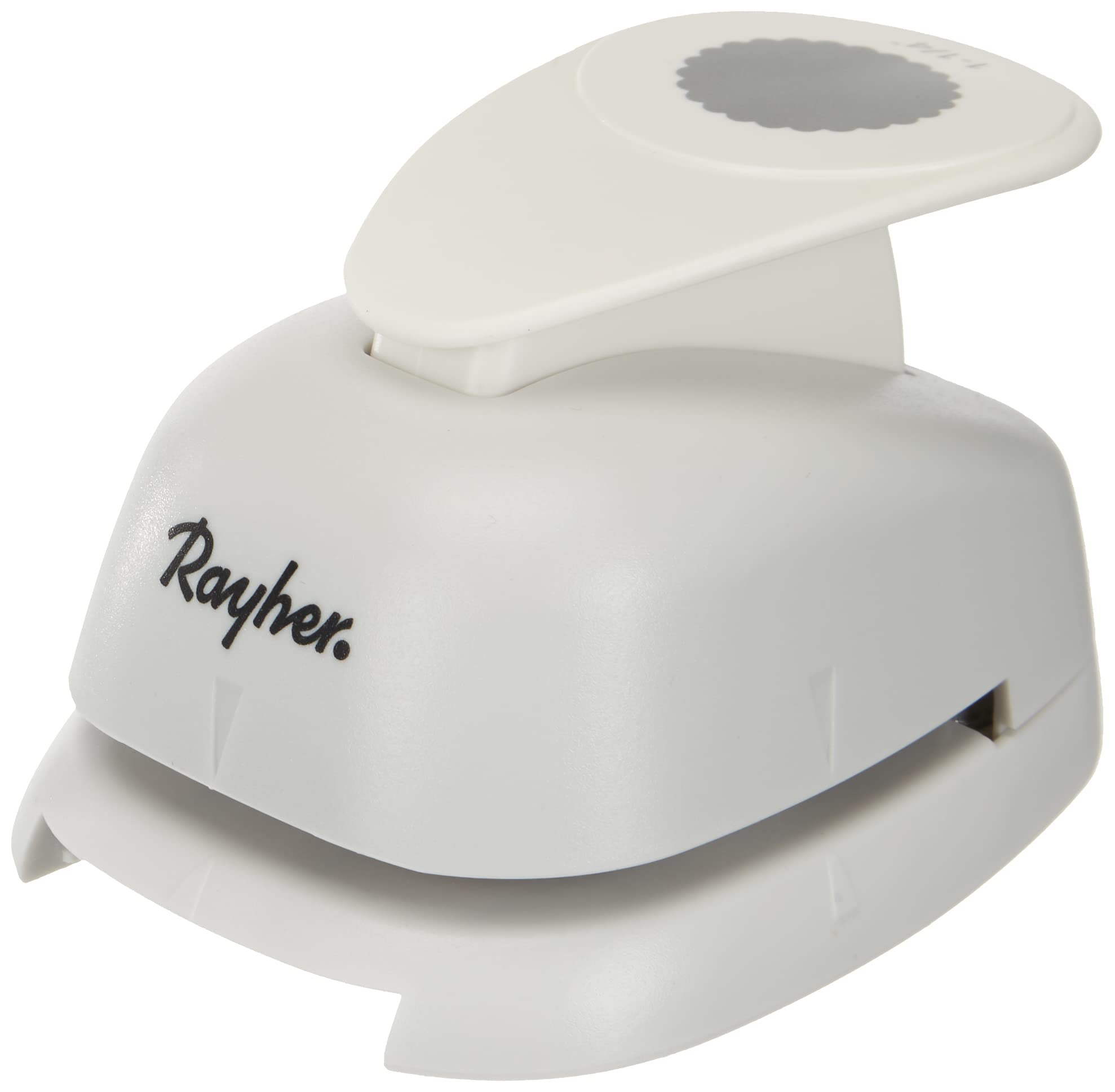 Rayher Paper Craft Punch, Scalloped Circle Lever Punch for Card Making and Scrapbooking, 3.16cm, 1 1/4'', 69029000