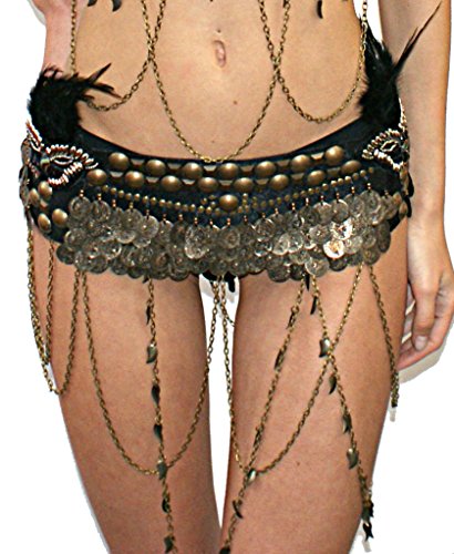 Rave Wonderland Women's Tribal Coined Belt Bronze