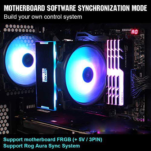 Pccooler 120mm Case Fan Dawn Series, 3M120HALO LED RGB Silent Fans - Advanced Lighting Customizations with 7 Colors&10 Lighting Modes - PWM High Performance Cooling Fan for PC Case Computer Fan - Thumbnail 5