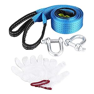 TAKE FANS Praktische Auto Trailer Trektouw Road Recovery Trekkabel met Reflecterende Strip Haken 8 Ton 3 Meter