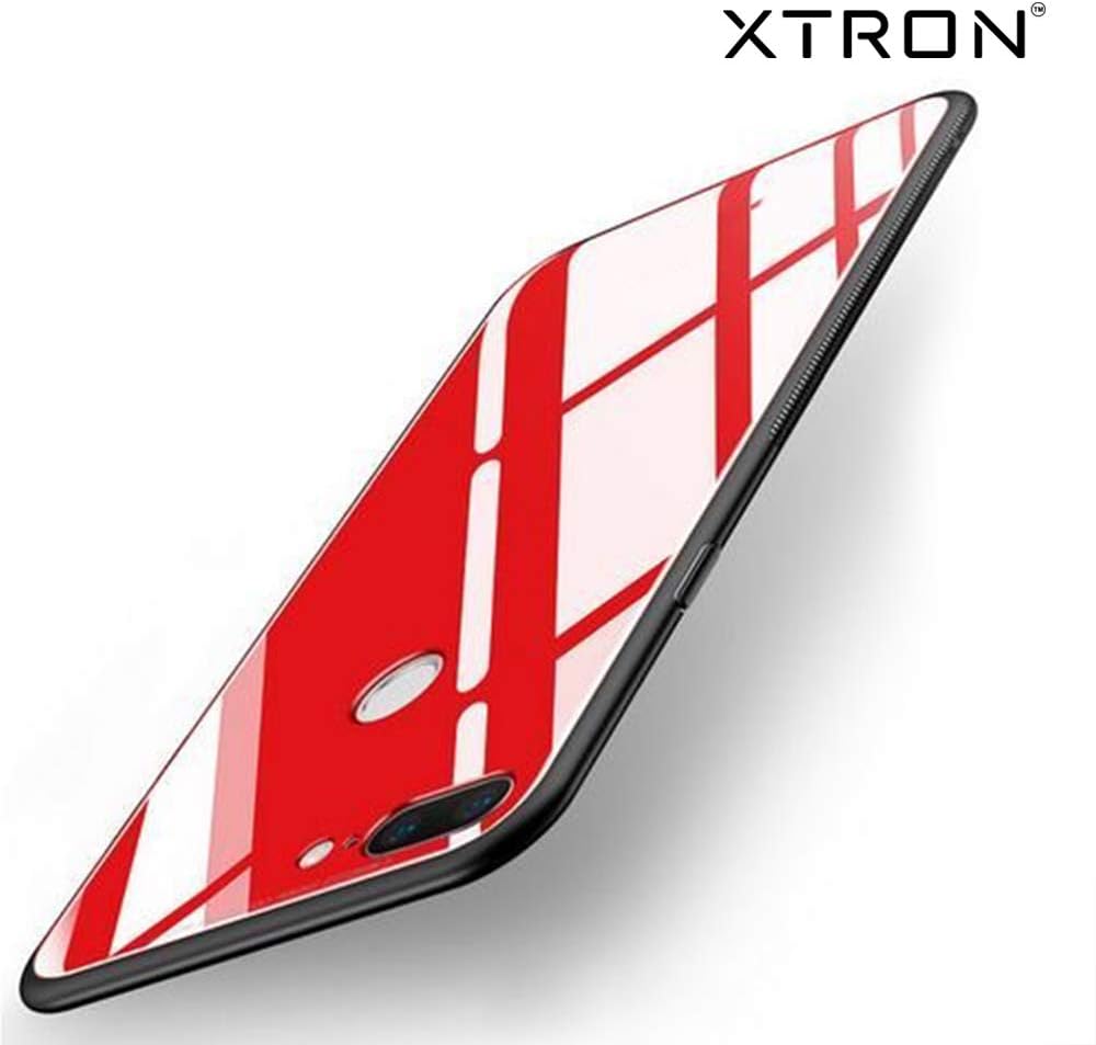 XTRON Glass Cover with Side Silicone Covers and Cases for One Plus 5T Back Cover - Ruby Red