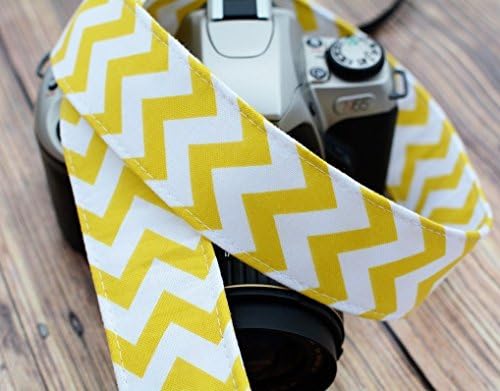 Yellow and White Chevron - dSLR Camera Strap