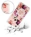 hepix iPhone 7 Floral Case Flowers iPhone 8 Case for Girls Women, Soft Flexible Clear TPU with Protective Bumpers Pink Purple Roses Phone Back Cover