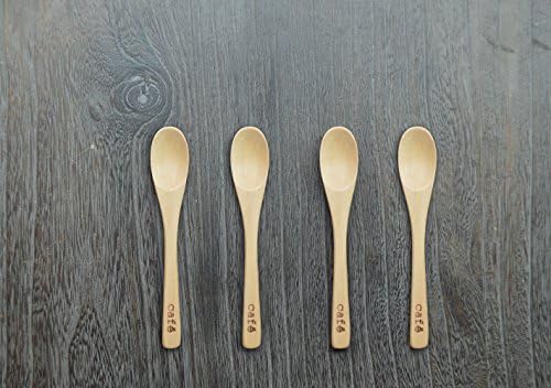 Refee 4.9 Inches Handmade Wooden Coffee/Tea Spoon for Stirring, Spices, Jams, Putting Sugar, Cream and Feeding Babies 4 in 1