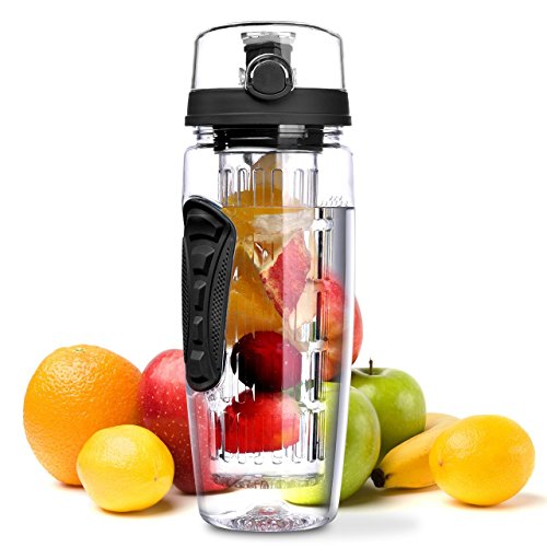Allnice Fruit Infuser Water Bottle, BPA-Free Sports Water Bottle Large Capacity 946ml/32oz Sports Water Bottle Leak Proof Eco Friendly For Travelling, Hiking, Cycling and Other Outdoor Activities