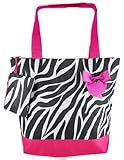 J Garden Pink Zebra Large Travel Tote Bag 16-inch