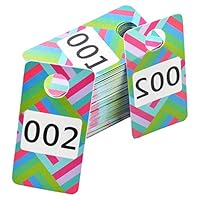 Zehhe 100 Pieces Reusable Consecutive Live Sale Number Tags with Normal and Reversed Mirrored Numbers for Facebook Live Sales and LuLaroe Supplies (001-100)