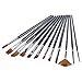 NGwall Paint Brush Set Round MultipurposeTip Nylon Hair Stylist Acrylic Watercolor Painting, Easy to Clean (12 Black)