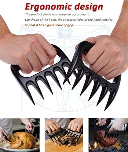 Bear Claws Pulled Pork Shredder Claws Barbecue Meat Claw-Shredding Handling &amp; Carving Food,BBQ Tool, BPA FREE-Set of 2