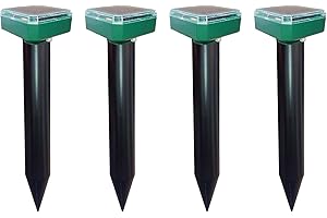 RUNADI 4 Packs Mole Repellents - Mole Sonic Repellent - Mole Deterrent - Waterproof Solar Mouse Repeller - Snake Repellent Outdoor - Gopher Repellent - Mole Repellent Solar - Vole Repellent