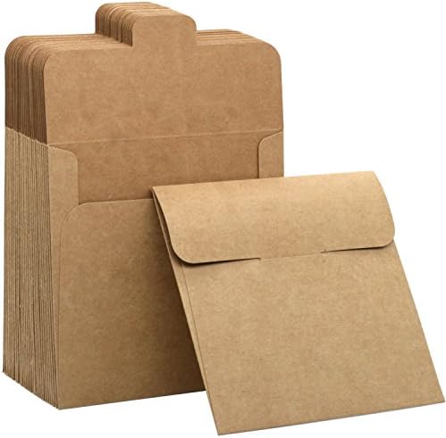 30 Pack Blank Kraft CD DVD Sleeves Paper Envelopes 5.1" x 5.1" by Jetovo