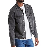 Mugsy Men’s Denim Jacket, Classic Fit, Stretch Denim Jacket for Men, Comfortable, Flexible Outerwear, True to Size