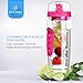 OMORC 32 OZ Sport Fruit Infuser Water Bottle, Flip Top Lid & Dual Anti-slip Grips, BPA Free Infuser Water Bottle, Free Recipes and A Cleaning Brush Gifts, Ideal for Your Office and Home(Bright Pink)