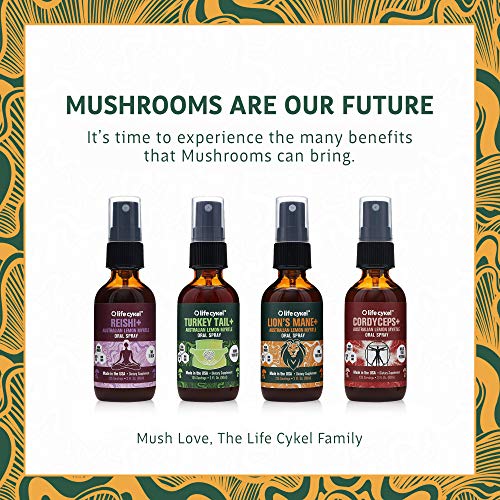 LIFE CYKEL Lion's Mane Mushroom Oral Spray With Lemon Myrtle Brain