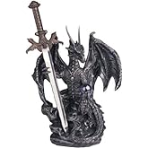 Le Elegant SS-G-71329 Dragon Collection with Sword Collectible Fantasy Decoration Figurine