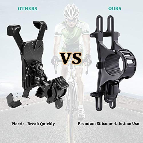 Bike Mount CA Bicycle Phone Holder, Adjustable Silicone Handlebar Rack for iPhone X/8/7/6 Plus fits 4.5\