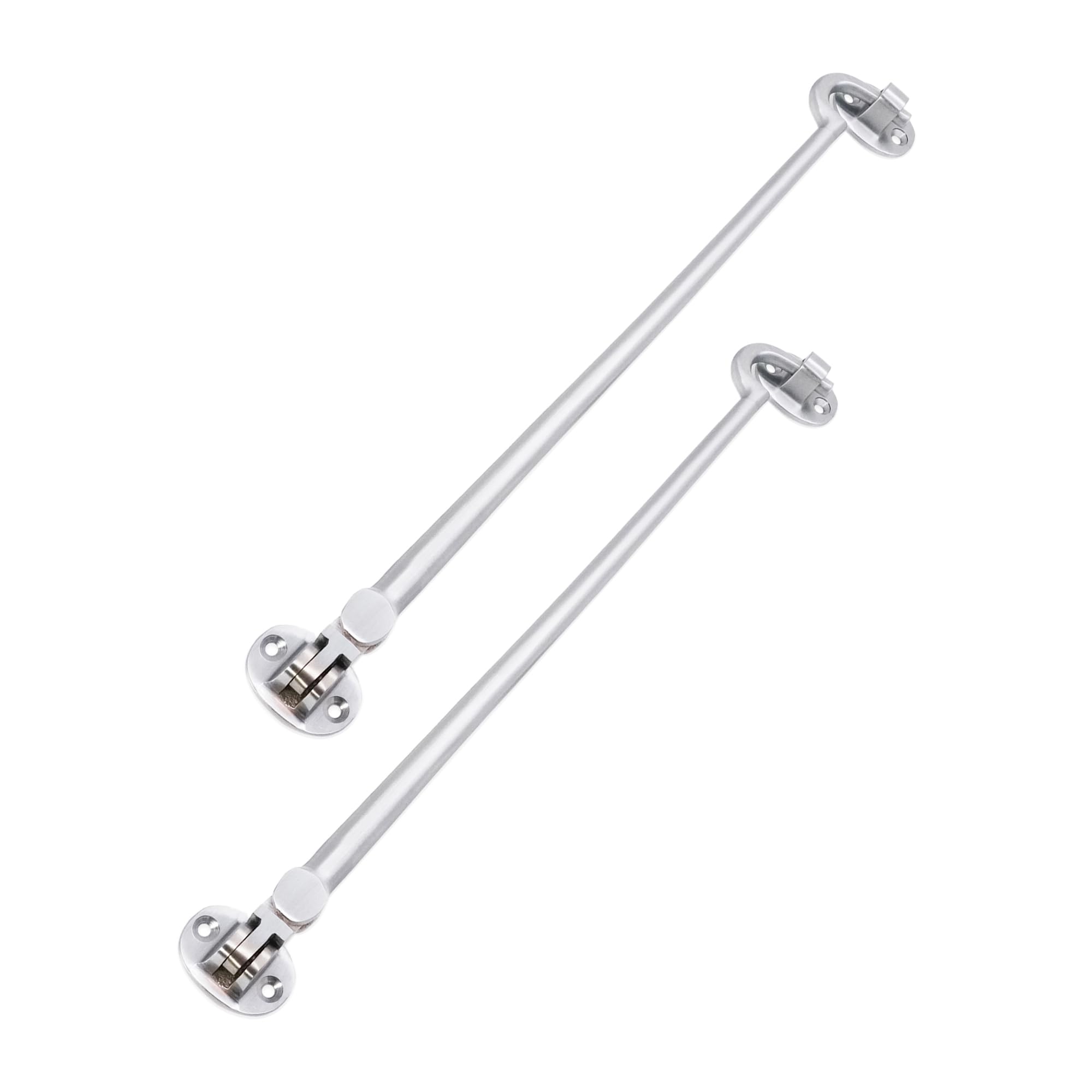 Pack of 2 x 12" (300mm) Heavy Duty Brass Cabin Hook & Eye Silent Catch/Latch/Holder/Back Gate/Shed/Patio Door in Various Finishes (Satin Chrome)