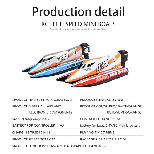 Wenasi Remote Control Boat for Outdoor Pools & Lakes 2.4GHz High Speed RC Racing Boats for Adults & Kids Children's Day Gift - Thumbnail 7