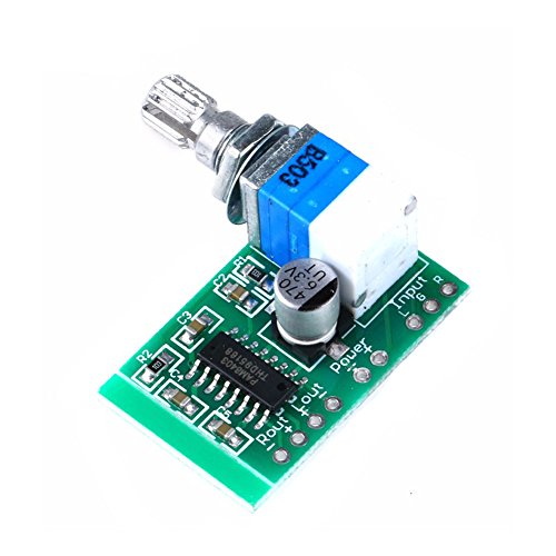 Super Mini PAM8403 DC 5V 2 Channel USB Digital Audio Amplifier Board Module 2 3W Volume Control with Potentionmeter Switch Pack of 2