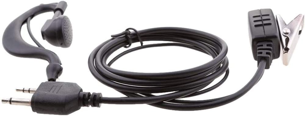POFET 2pin Earpiece Headset With Microphone For Midland G6 G9 GXT550 Walkie Talkie, Schwarz - Image 4