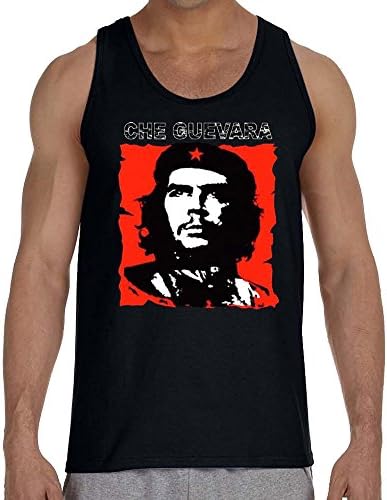 Che Guevara Men's Tank Top Black Cuban Revolution (Medium, Black)