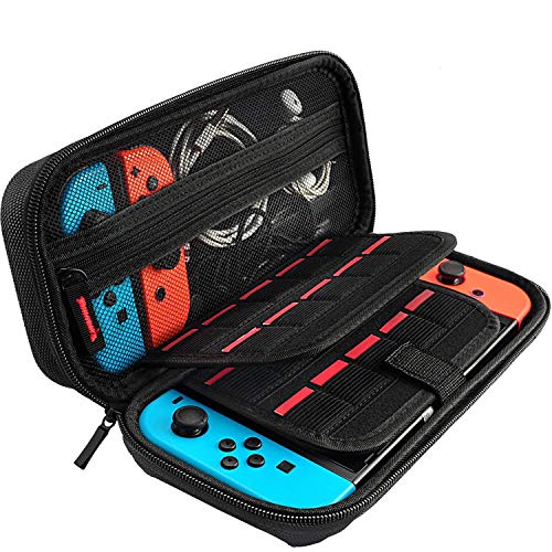 Carrying Case for Switch,WooAili EVA Hard Shell Protective Case for Switch Console & Accessories,20 Game Card Inserts,Against Scratches,Dust and Debris