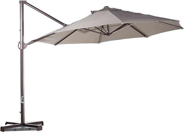 Abba Patio 11 Feet Offset Cantilever Umbrella Outdoor Patio Hanging Umbrella With Cross Base And Umbrella Cover Tan Amazon Co Uk Garden Outdoors