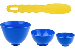 EustomA 3Pcs One Set Silicone Flexible Rubber Plaster Impression Mixed Alginate Bowl with Spatula