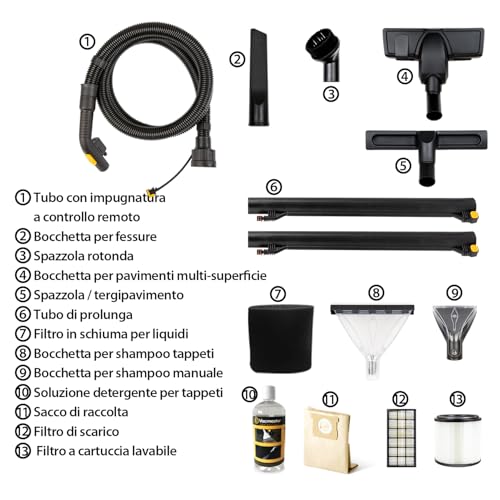 Vacmaster VK1323PFR 1300W 23L 3-in-1 Vacuum Cleaner, Wash & Dry, Cleans Floors & Carpets, Bin and Towing Vacuum Cleaner