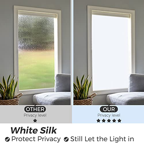 Window Privacy Film Privacy Window Film Heat Blocking: Frosted Glass Window Film Sun Blocking Non Adhesive Window Tint Static Cling for Window Film Home Office