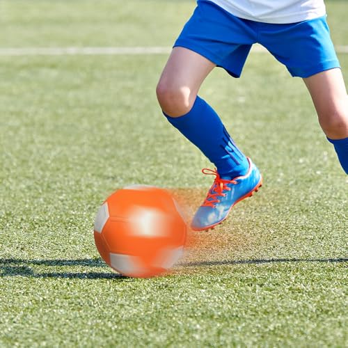 SKIKHN Balón de Fútbol Curvo, Balon Futbol con Curvas y Efectos, Pelota de Football de Goma EVA, Fútbols de Softbol, para Entrenamiento De Football, Naranja