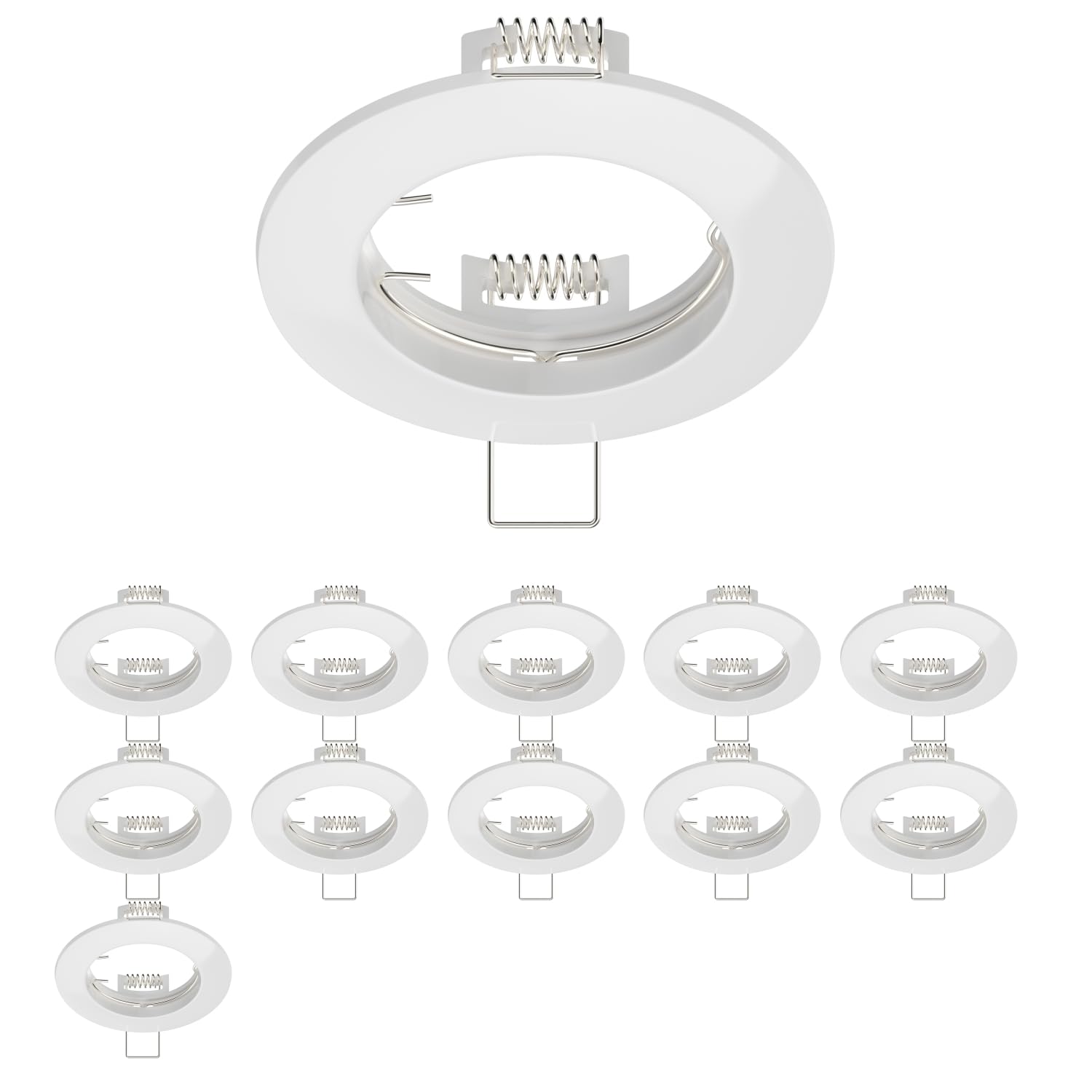 ledscom.de 12 pcs. recessed Ceiling Frame CIRC, Round, White Glossy