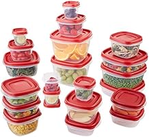 Rubbermaid Easy Find Lids Food Storage Container, 42-Piece Set, Red (1880801)