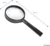 Mercury Handheld Magnifying Glass 6x Magnification Black 65mm Lens view 3