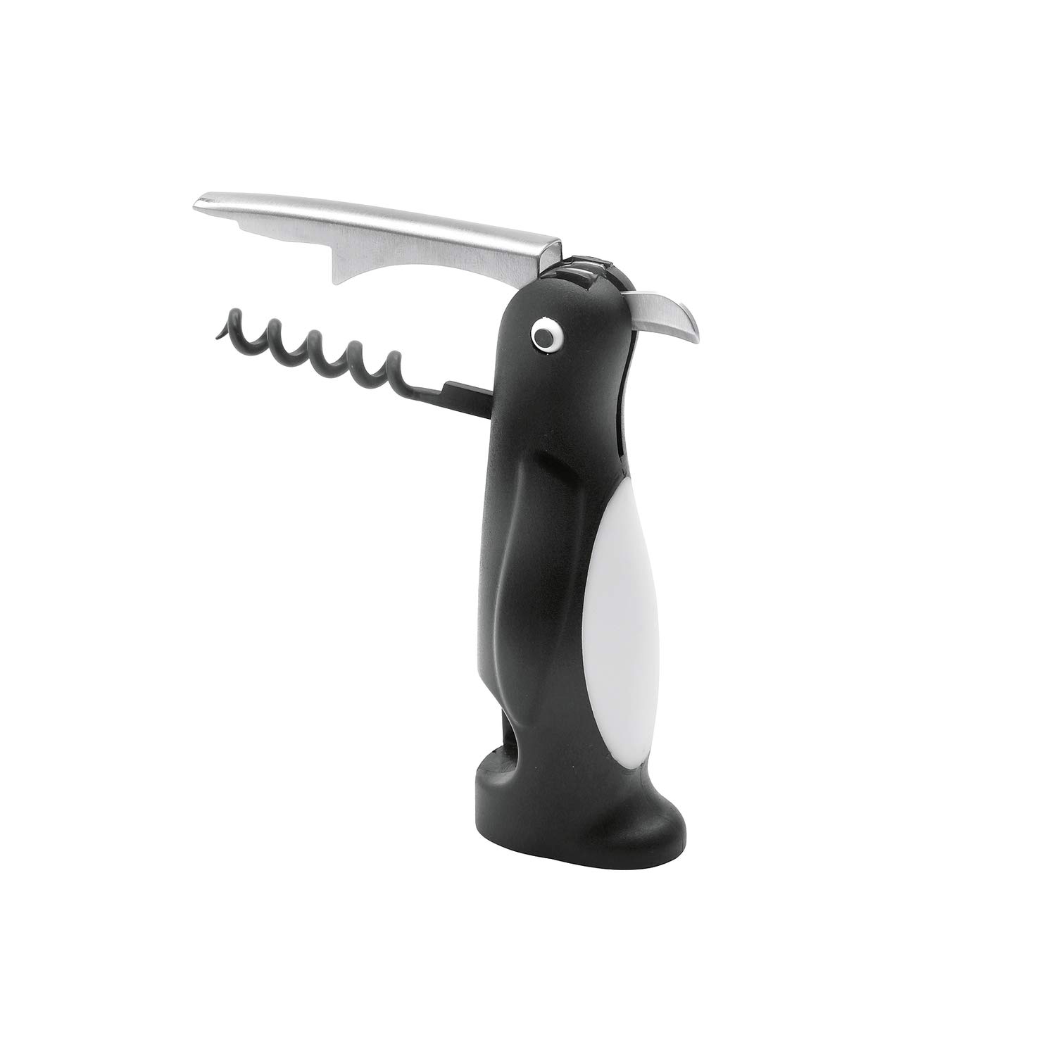 Weis Wine Waiter Corkscrew Penguin, Stainless Steel, Black/Silver, 3.2 x 4.5 x 12 cm
