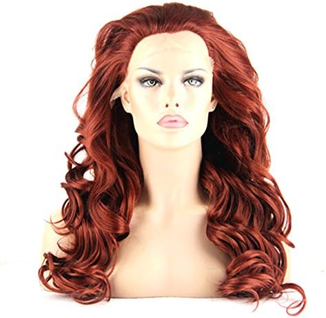 Copper Red Synthetic Lace Front Wig Glueless Synthetic Wigs for Black Women
