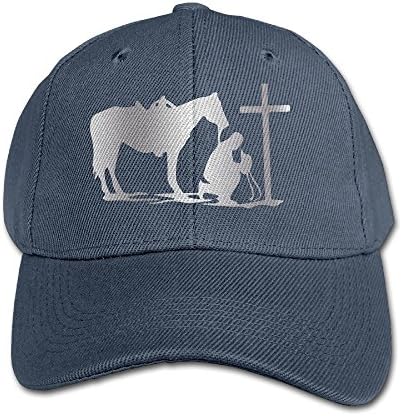 Cowboy Horse Prayer Cross Platinum Style Children Sports Caps Navy