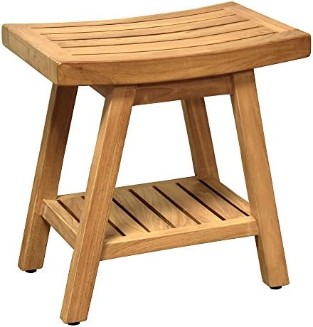 Spa Teak Wooden Free Standing Shower Stool