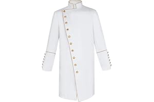 MYAYD Men's Cassock Choir Short Cassock Minister Robe Clergy Pulpit Liturgical Church Top Coat