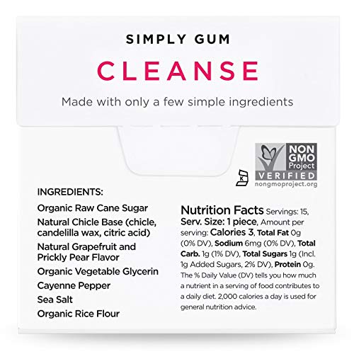 Simply Gum Natural Chewing Gum Cleanse with Grapefruit and Prickly