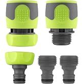 Flexzilla Garden Hose Quick-Connect Fittings, 5-Piece Coupler &amp; Plug Kit