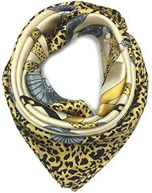YOUR SMILE Silk Like Scarf Women's Fashion Pattern Large Square Satin Headscarf