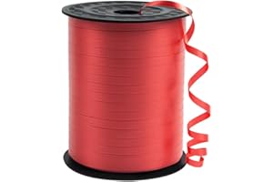 KMER LIFE Premium Red Curling Ribbon, 1/5" Wide x 500 Yards Christmas Curling Ribbons for Gift Wrapping, Party Decoration, Balloon String, Ribbons for Florist Flower (1 Roll)