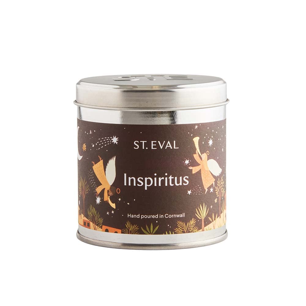 St Eval Christmas Inspiritus Scented Tin Candle - Wax - Home Decor & Office - Nutmeg, Cinnamon & Clove Fragrance - Gift