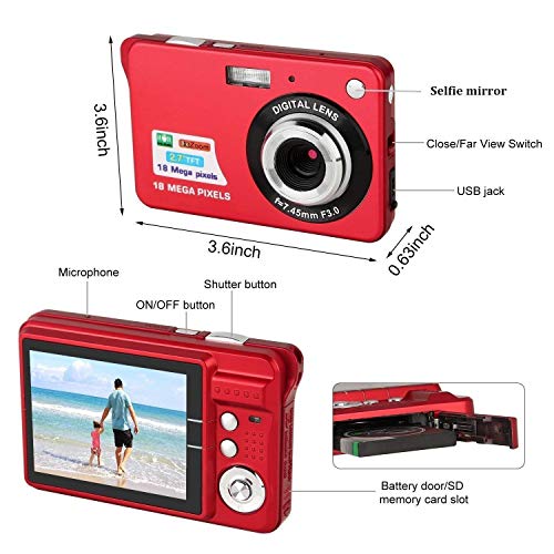 GordVE 2.7 Inch Digital Camera, HD Camera for Backpacking, Mini Digital Camera Pocket Cameras Digital with Zoom, Compact Cameras for Photography - Thumbnail 7