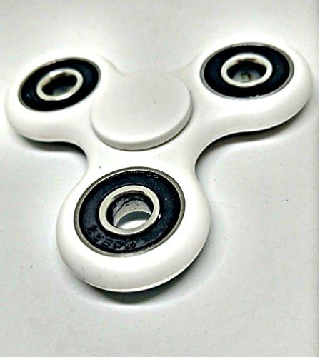 TrendyProducts Black Hand Spinner Fidget EDC ADHD Focus Toy Ultra Durable High Speed Hybrid Ceramic Bearing 1-3 Min Spins Non-3D Printed Desk Autism Anxiety Stress Relief Adult Kids (White)